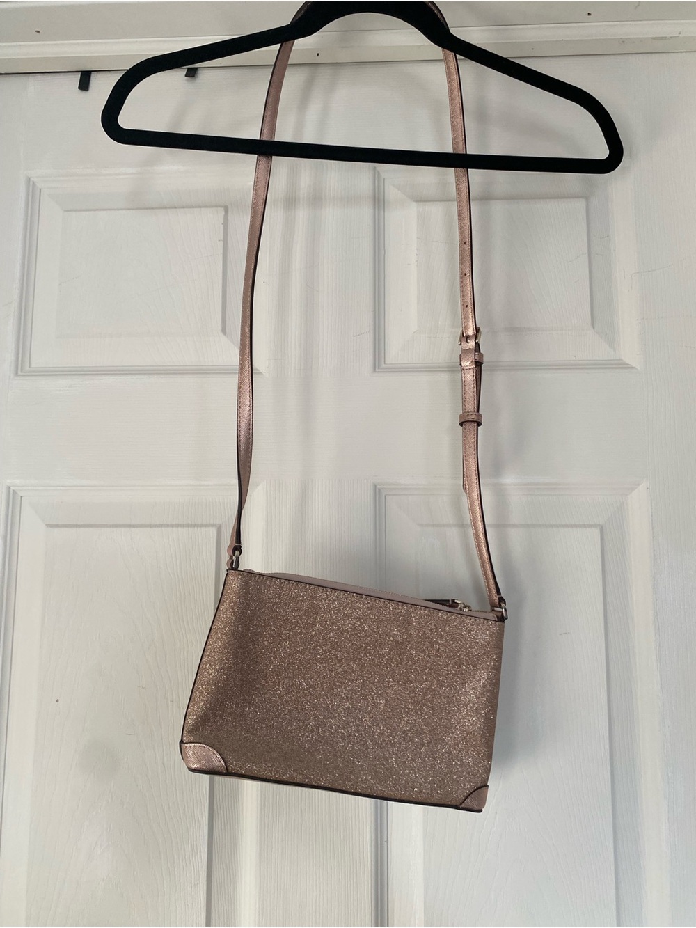 NWOT Kate Spade New York Shimmy Glitter Crossbody Bag Rose Gold/Pink Purse - Picture 5 of 13